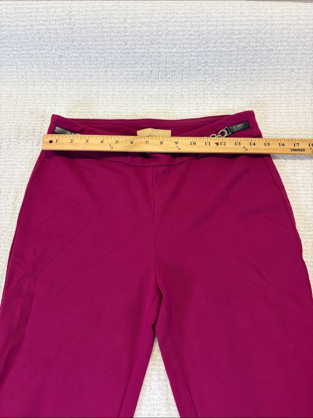 Hope & Harlow Burgundy Dress Pants Chain Waist Stretch Women Size M - Picture 4 of 8